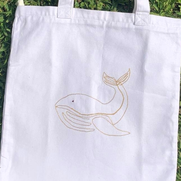 Handmade Canvas Tote Bag | Machine Embroidered - Picture 3 of 3